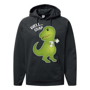 Well Crap Funny T-Rex Can't Wipe Performance Fleece Hoodie