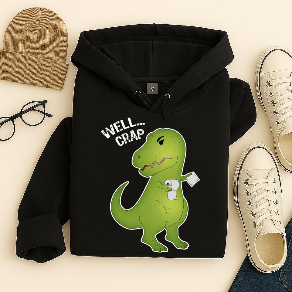 Well Crap Funny T-Rex Can't Wipe Hoodie