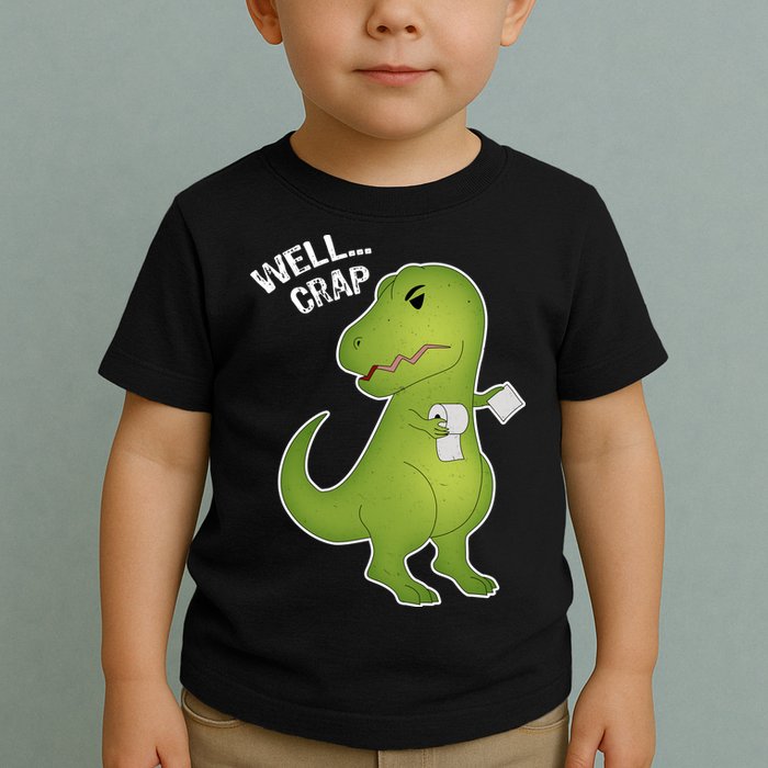 Well Crap Funny T-Rex Can't Wipe Toddler T-Shirt
