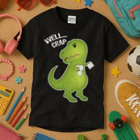 Well Crap Funny T-Rex Can't Wipe Kids T-Shirt