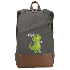 Well Crap Funny T-Rex Can't Wipe Cotton Canvas Backpack