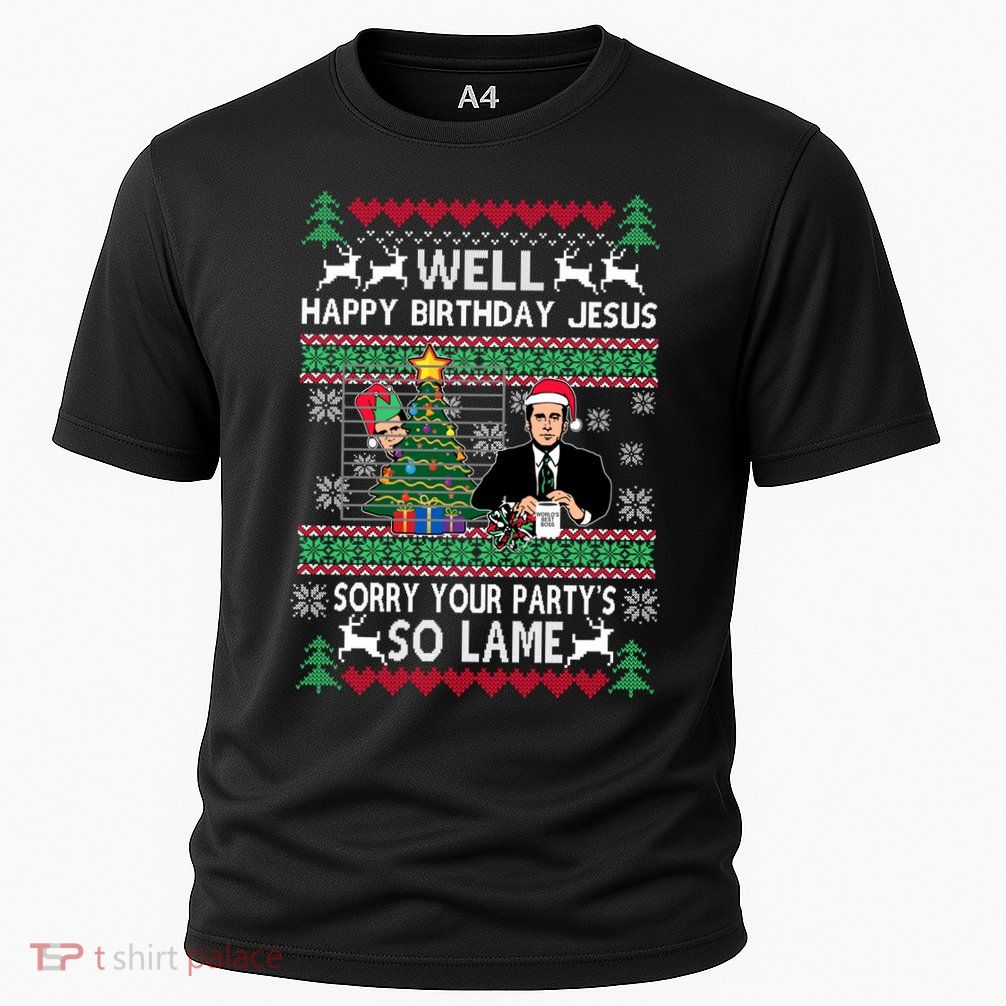 Well Happy Birthday Jesus Funny Quote Office Ugly Christmas Cooling Performance Crew T-Shirt