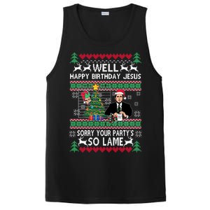 Well Happy Birthday Jesus Funny Quote Office Ugly Christmas PosiCharge Competitor Tank