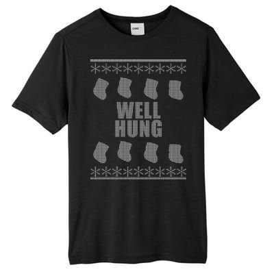 Well Hung Funny Ugly Christmas  Tall Fusion ChromaSoft Performance T-Shirt