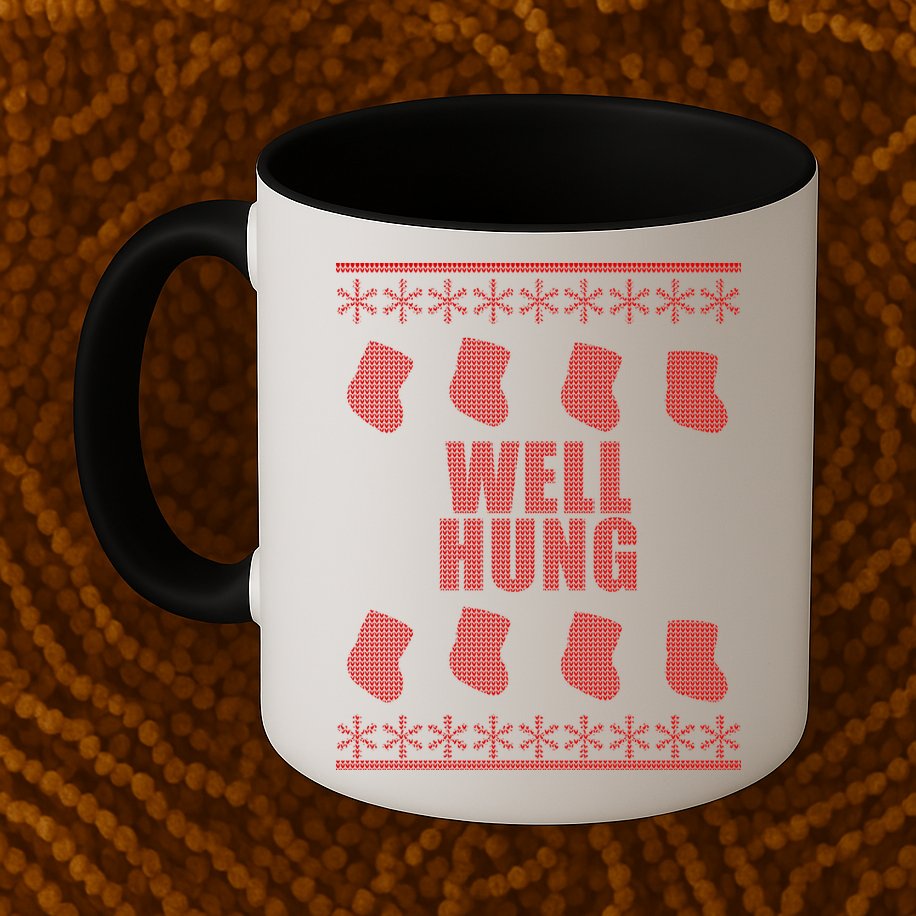 Well Hung Funny Ugly Christmas  Mug