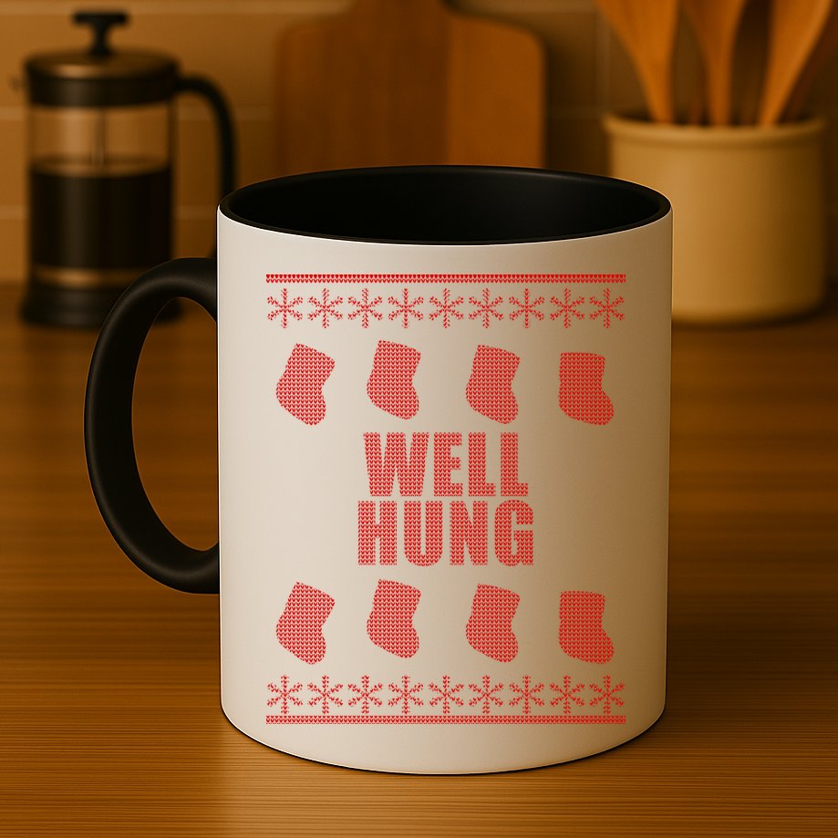 Well Hung Funny Ugly Christmas  Mug