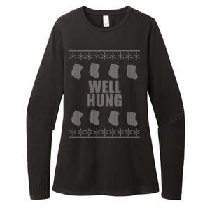 Well Hung Funny Ugly Christmas  Womens CVC Long Sleeve Shirt