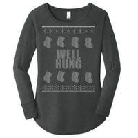 Well Hung Funny Ugly Christmas  Women's Perfect Tri Tunic Long Sleeve Shirt