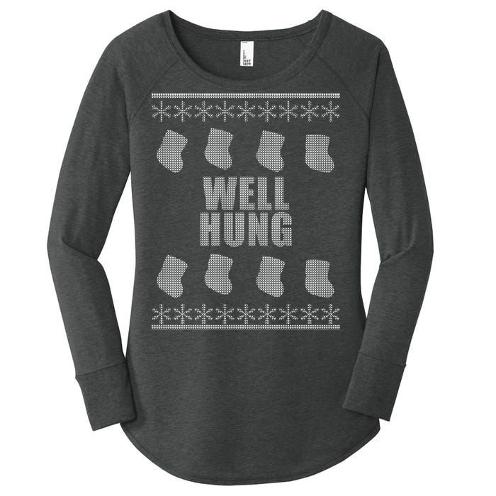 Well Hung Funny Ugly Christmas  Women's Perfect Tri Tunic Long Sleeve Shirt