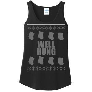 Well Hung Funny Ugly Christmas  Ladies Essential Tank