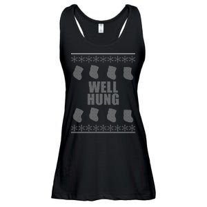 Well Hung Funny Ugly Christmas  Ladies Essential Flowy Tank