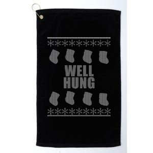 Well Hung Funny Ugly Christmas  Platinum Collection Golf Towel