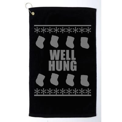 Well Hung Funny Ugly Christmas  Golf Towel