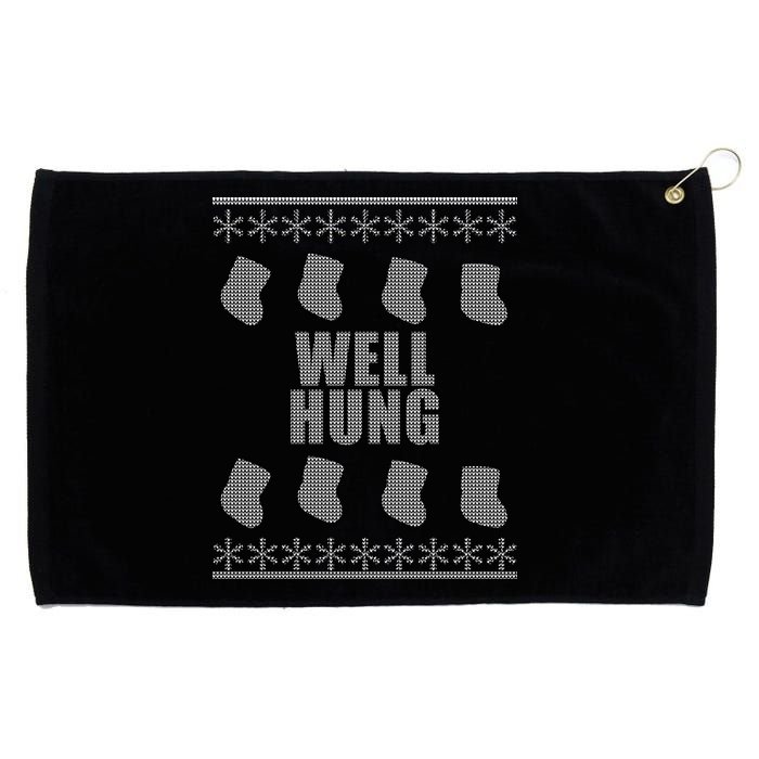 Well Hung Funny Ugly Christmas  Grommeted Golf Towel