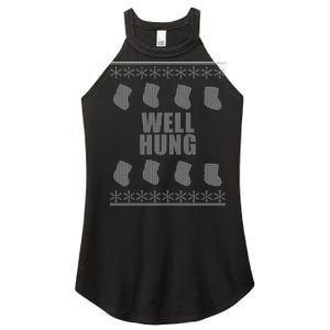 Well Hung Funny Ugly Christmas  Women's Perfect Tri Rocker Tank