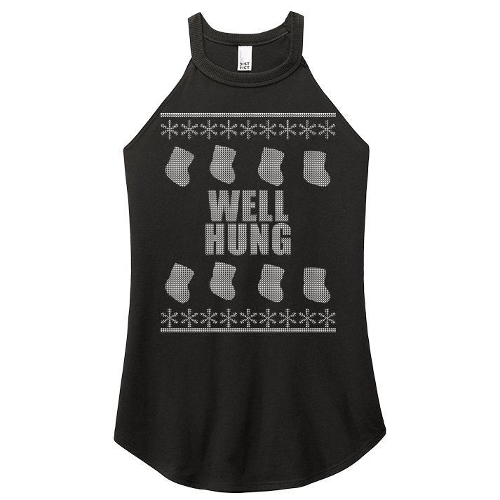Well Hung Funny Ugly Christmas  Women's Perfect Tri Rocker Tank