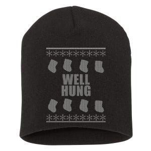 Well Hung Funny Ugly Christmas  Short Acrylic Beanie