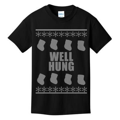 Well Hung Funny Ugly Christmas  Kids T-Shirt