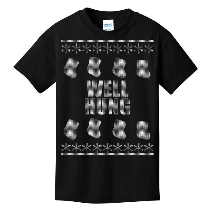 Well Hung Funny Ugly Christmas  Kids T-Shirt