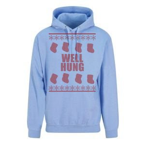 Well Hung Funny Ugly Christmas  Unisex Surf Hoodie