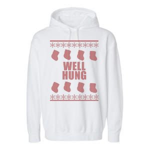 Well Hung Funny Ugly Christmas  Garment-Dyed Fleece Hoodie