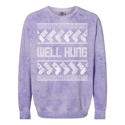 Well Hung Ugly Christmas Colorblast Crewneck Sweatshirt