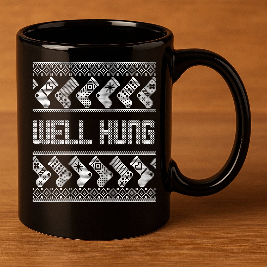 Well Hung Ugly Christmas 11oz C Handle Ceramic Mug