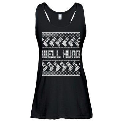 Well Hung Ugly Christmas Ladies Essential Flowy Tank