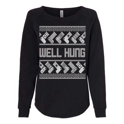 Well Hung Ugly Christmas Womens California Wash Sweatshirt