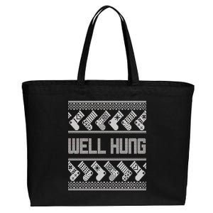 Well Hung Ugly Christmas Cotton Canvas Jumbo Tote