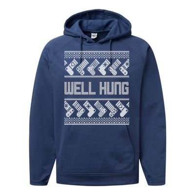 Well Hung Ugly Christmas Performance Fleece Hoodie