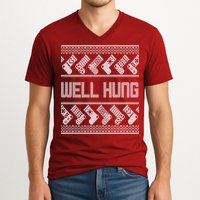 Well Hung Ugly Christmas V-Neck T-Shirt