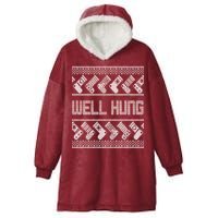 Well Hung Ugly Christmas Hooded Wearable Blanket