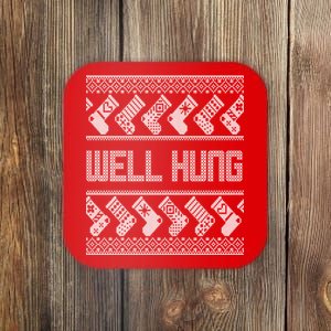 Well Hung Ugly Christmas Coaster