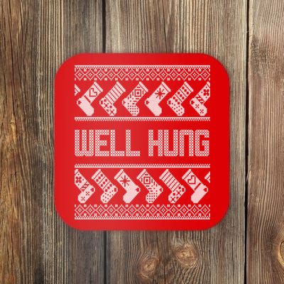 Well Hung Ugly Christmas Coaster