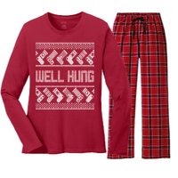 Well Hung Ugly Christmas Women's Long Sleeve Flannel Pajama Set 