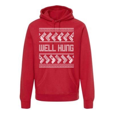 Well Hung Ugly Christmas Premium Hoodie