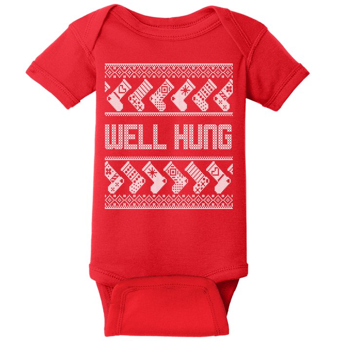 Well Hung Ugly Christmas Baby Bodysuit