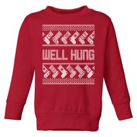 Well Hung Ugly Christmas Toddler Sweatshirt