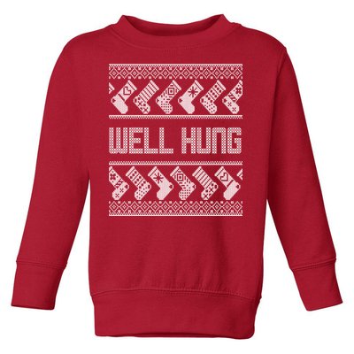 Well Hung Ugly Christmas Toddler Sweatshirt