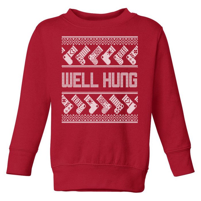 Well Hung Ugly Christmas Toddler Sweatshirt