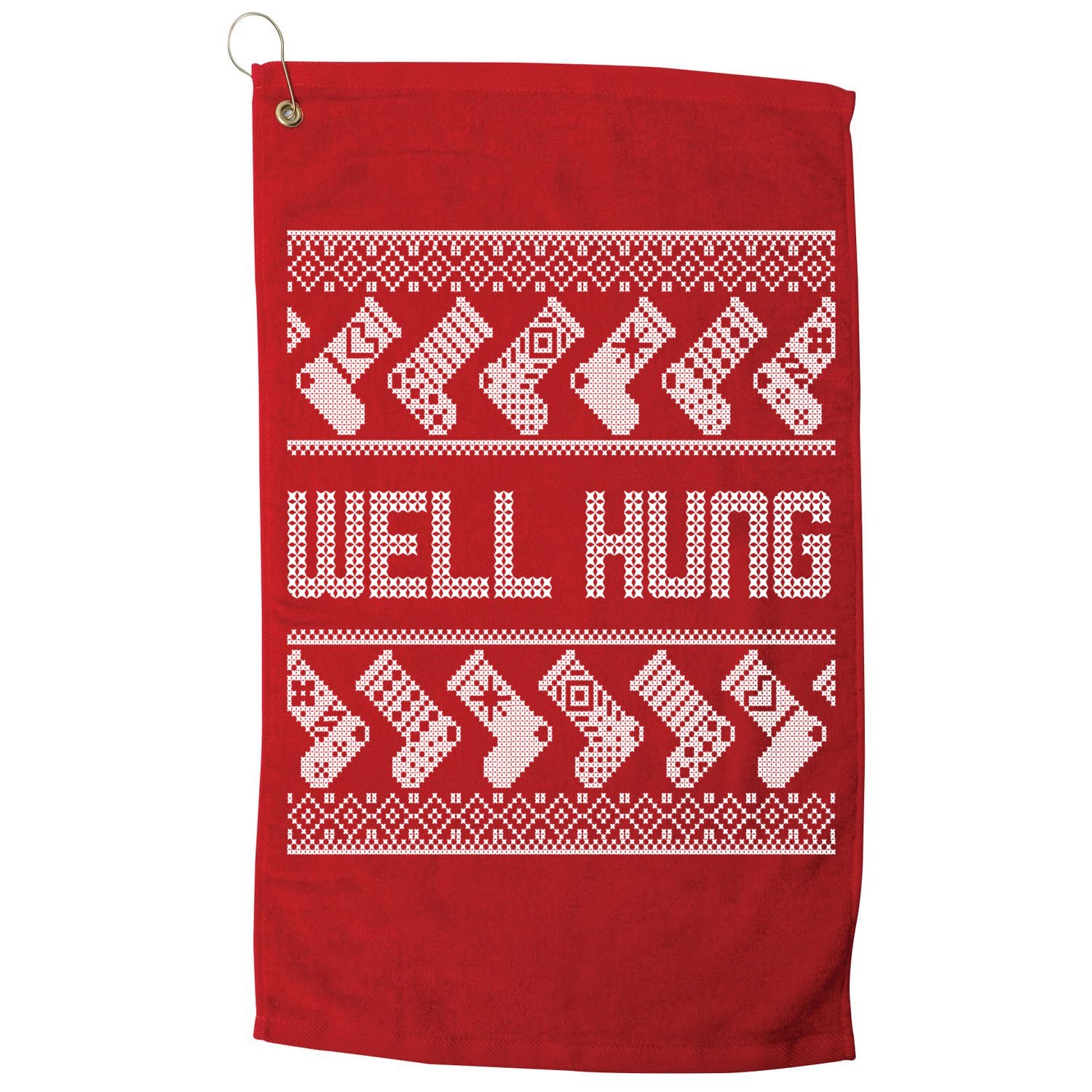 Well Hung Ugly Christmas Golf Towel