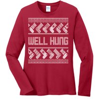 Well Hung Ugly Christmas Ladies Long Sleeve Shirt