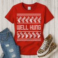 Well Hung Ugly Christmas Womens T-Shirt