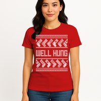 Well Hung Ugly Christmas Womens T-Shirt
