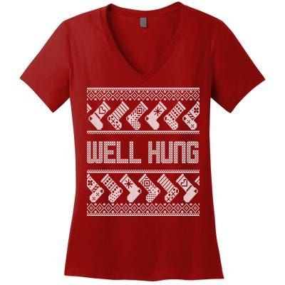 Well Hung Ugly Christmas Women's V-Neck T-Shirt
