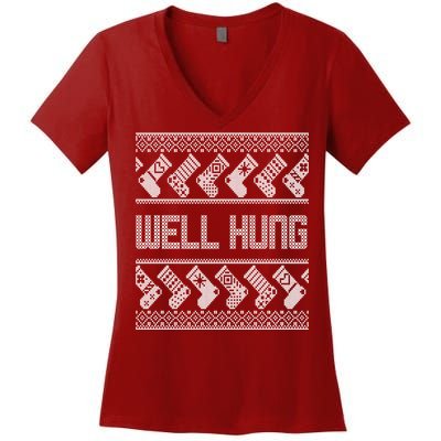 Well Hung Ugly Christmas Women's V-Neck T-Shirt