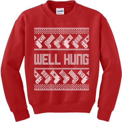 Well Hung Ugly Christmas Kids Sweatshirt