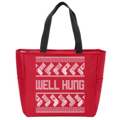 Well Hung Ugly Christmas Zip Tote Bag