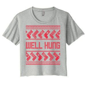 Well Hung Ugly Christmas Women's Crop Top Tee